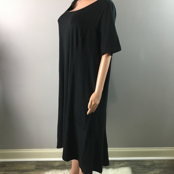 !! isaac mizrahi black maxi dress short sleeve - Picture 3 of 8